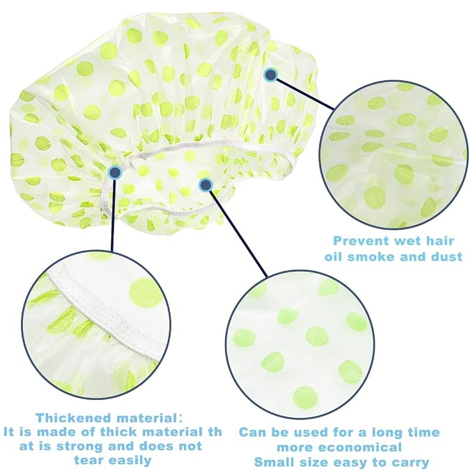 18Pcs Plastic Shower Caps for Women Waterproof Bath Caps Bathing Hair Cap - Image 3