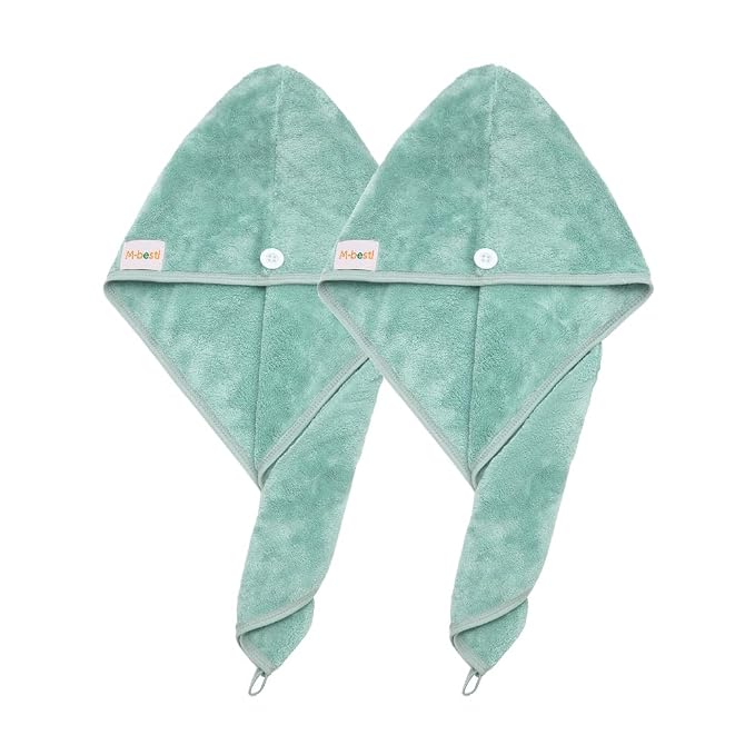 M-bestl 2 Pack Microfiber Hair Towel Wrap, Hair Drying Towel - Image 2