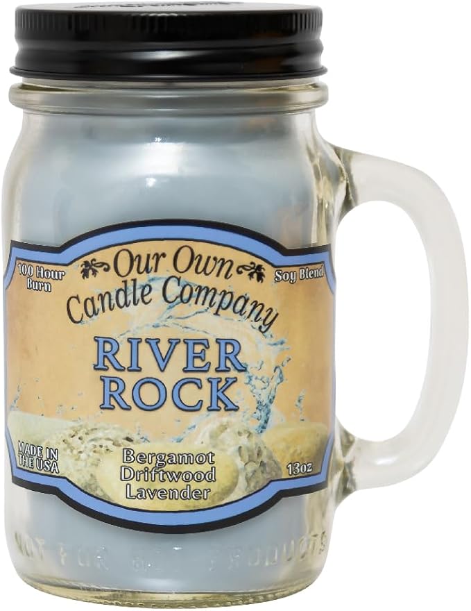 Our Own Candle Company, River Rock Scented Mason Jar Candle, 100 Hour Burn Time by OurOwnCandleCompanycandles