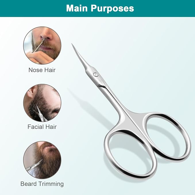 Lermende Cuticle Scissors Extra Fine Curved, Portable Stainless Steel Manicure - Image 6