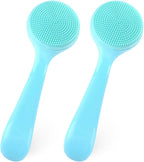 2Pack Silicone Face Brush Manual Face Scrub Brush Soft Facial Brushes by DIVINA+VITAE