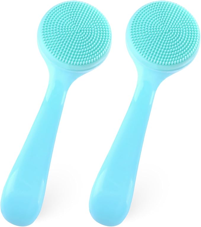 2Pack Silicone Face Brush Manual Face Scrub Brush Soft Facial Brushes by DIVINA+VITAE