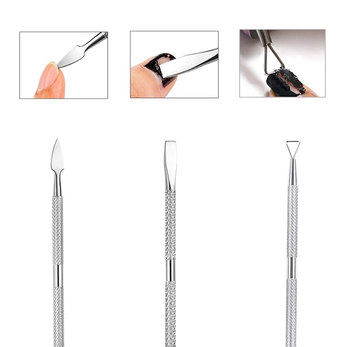 6PCS Cuticle Pusher Set, Stainless Steel Cuticle Remover Kit, Cutter and - Image 2