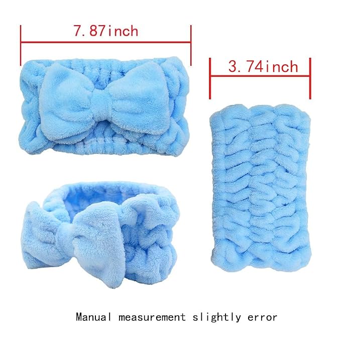 Chloven 7 Pcs Microfiber Bowtie Oversized Headbands Facial Makeup Headband - Image 7