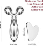 Stainless Steel Gua Sha and Face Roller Set, Facial Tool - Image 8