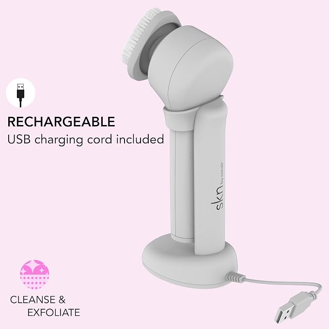 skn by conair Daily Glow Facial Cleansing Brush, All-in-One Facial Brush - Image 5