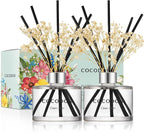 COCODOR Preserved Real Flower Reed Diffuser/Clean Linen / 6.7oz / 2 Pack/Reed by COCODOR