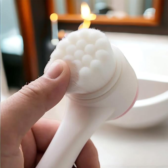 Face Brush, 2 in 1, Facial Cleansing Exfoliating Brush, Double Sided Soft - Image 4