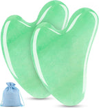 esur Jade Gua Sha Facial Tool Set, 2 Pack Guasha Tool by ESUR
