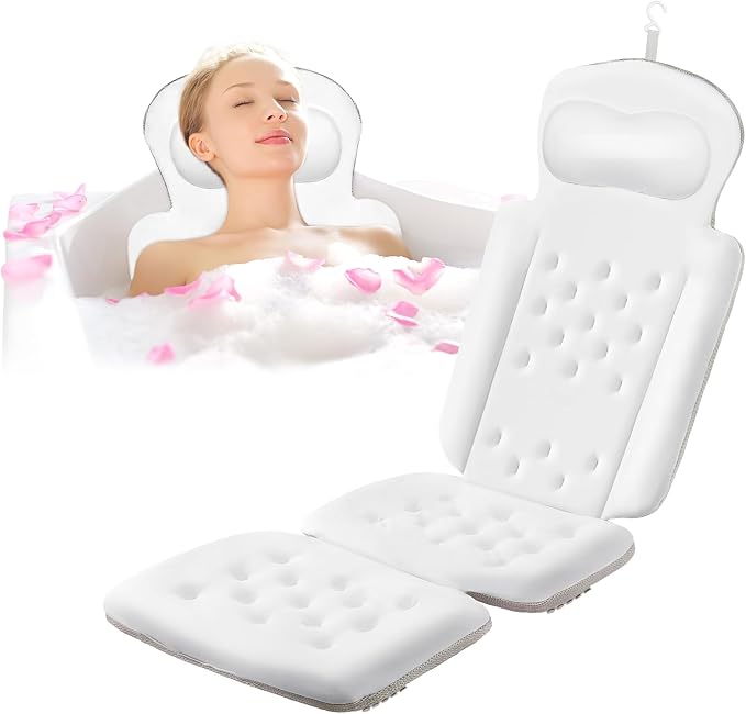 Luxury Full Body Bath Pillow for Bathtub, Bath Pillows for Tub by Naposeuo