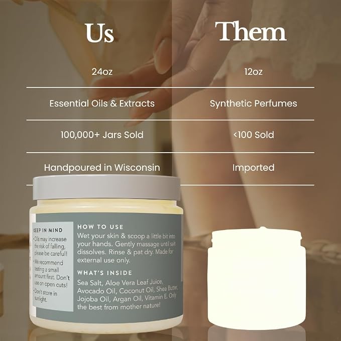 Bare Botanics Unscented Body Scrub 24 oz - Image 7
