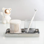 Jewelry Holder Ceramic Trinket Tray Rectangte Vanity Makeup Mirror Tray Silvery - Image 3