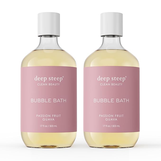 Deep Steep Bubble Bath, Passion Fruit Guava 17 oz – Hypoallergenic, Clinically by DeepSteep