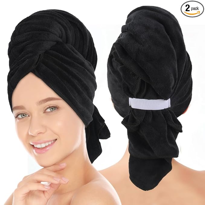 SUNLAND Microfiber Hair Towels Anti Frizz Hair Drying Towel Super Absorbent by SUNLAND