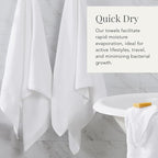 NY Loft 100% Cotton 6 Piece Bath Towel Set | White Towels | Oeko-TEX® Standard - Image 3