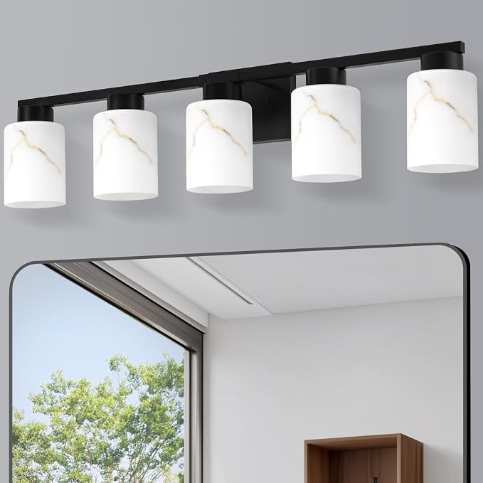 5-Light Bathroom Light Fixtures, Modern Vanity Lights, Living Room, E26 Base by Mieloxiy