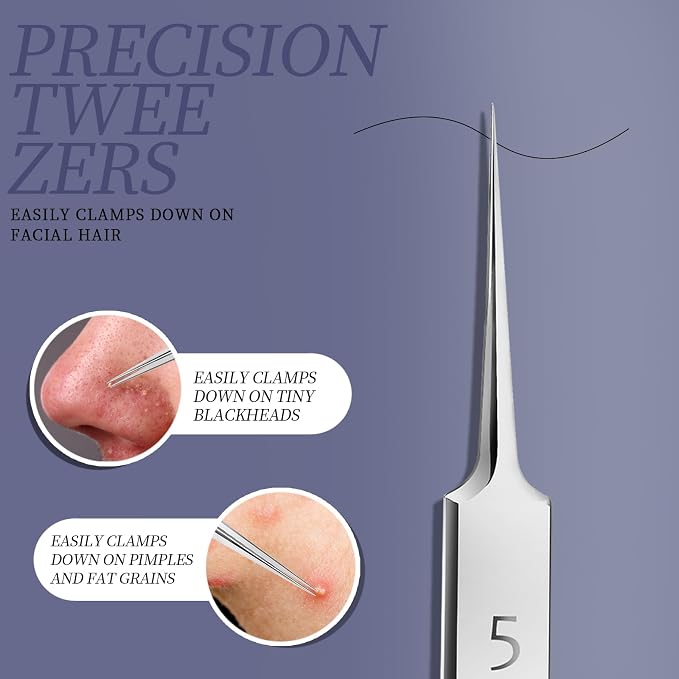 Teenitor 7 Pcs Pimple Popper Tool Kit, Surgical Grade Blackhead Remover Tools - Image 5