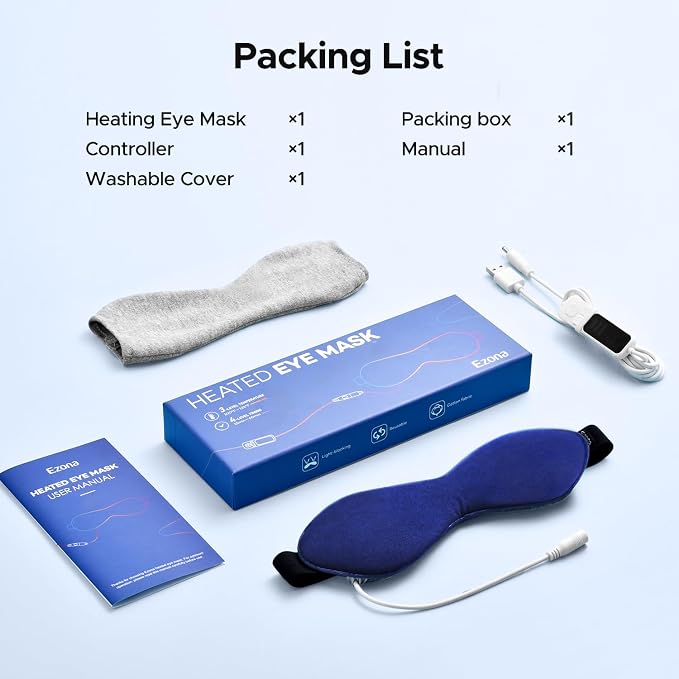 Ezona Heated Eye Mask, Warm Eye Compress Mask - Image 8