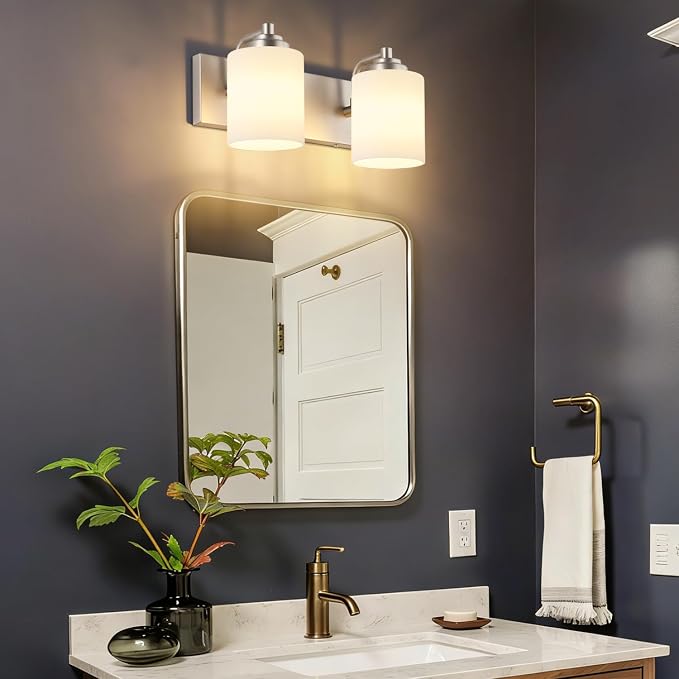 SOLFART Brushed Nickel 2 Light Vanity Lights - Image 2