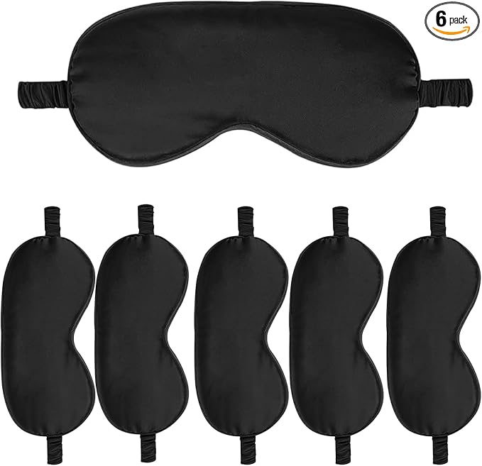 6PACK Silk Sleep Mask Satin Eye Masks Blackout Silky Eyeshade Cover Soft by WJingYiJia