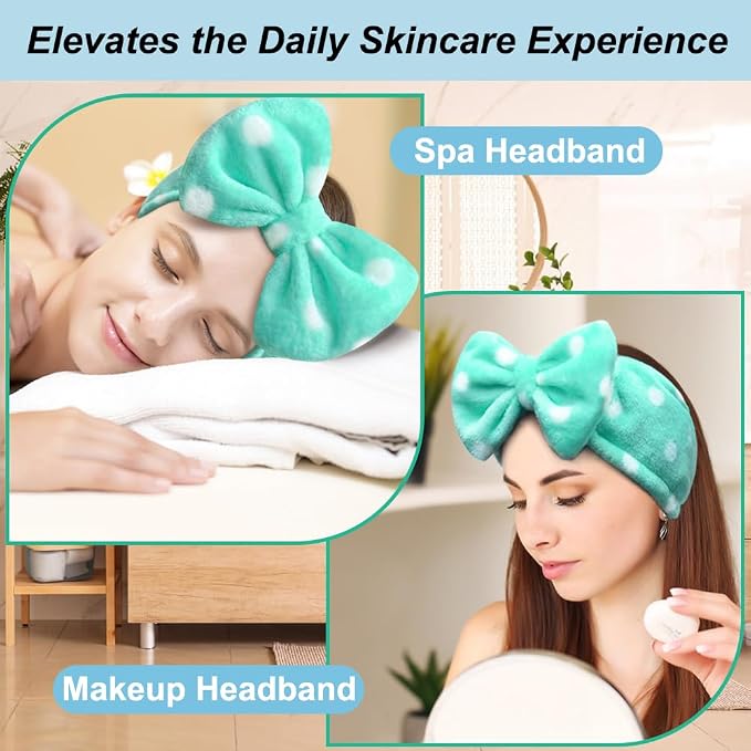 Shintop Sweet Super Soft Caroset Polka Dots Wash Cosmetic Headband Hairlace - Image 5