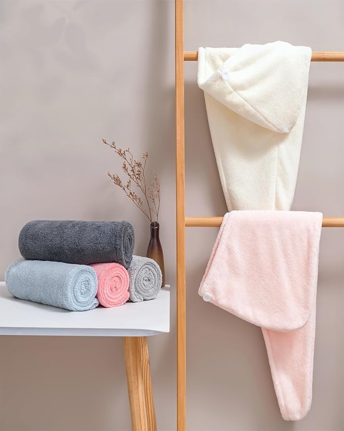Lumimi Luxury Microfiber Hair Towel Gift Set 6 Pack - Image 6