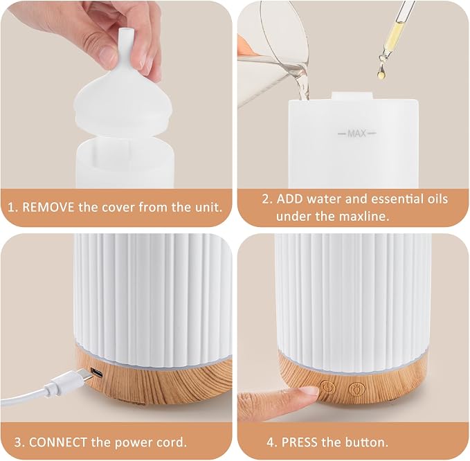 100ML Essential Oil Diffuser, Ultrasonic Cool Mist Aromatherapy Diffuser - Image 7