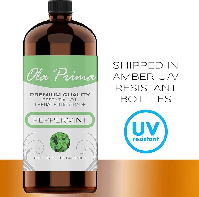 Ola Prima Peppermint Essential Oil Therapeutic Grade 16 oz - Image 6