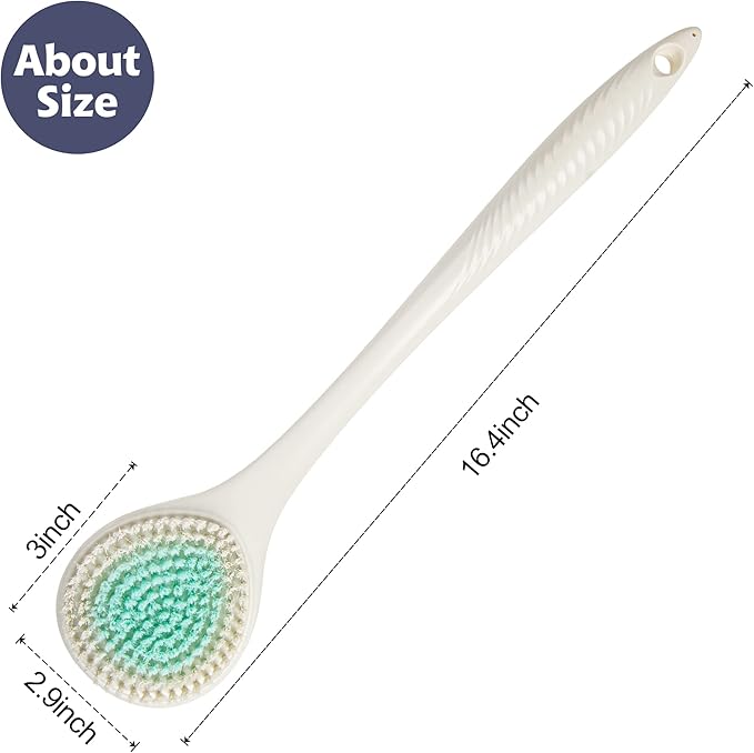 BEDELITE Back Scrubber for Shower, Soft Bath Brush Long Handle for Men & Women - Image 3