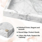 Real Natural Small Marble Tray for Bathroom, Kitchen and Desktop, Rectangle - Image 3