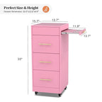Salon Trolley Cart with Wheels, 3-Drawer Rolling Hair Styling Station, Mobile - Image 7