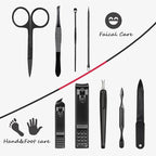 HANTEKAS Manicure Set 9 in 1 Stainless Steel, Nail Clippers Scissors Pedicure - Image 4