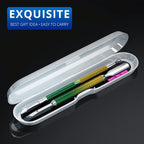 2PCS Metal Yellow-Green Gradient Cuticle Pusher and Cutter Remover Salon - Image 4