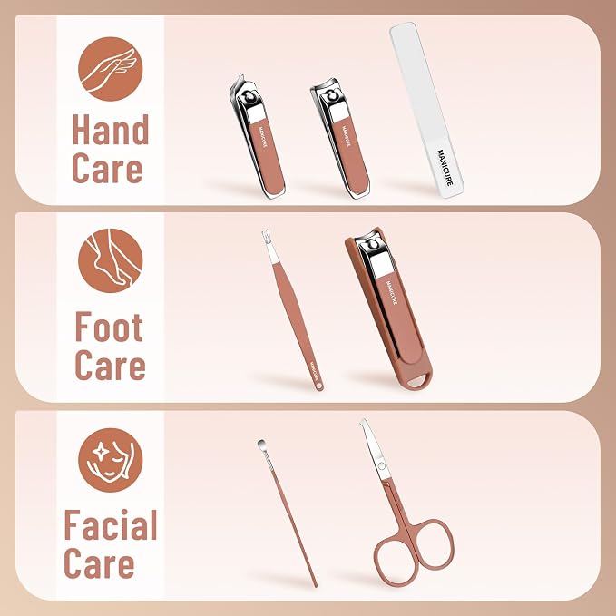 Nail Clippers Set for Men and Women 7 Pieces Stainless Steel Grooming Kits - Image 2