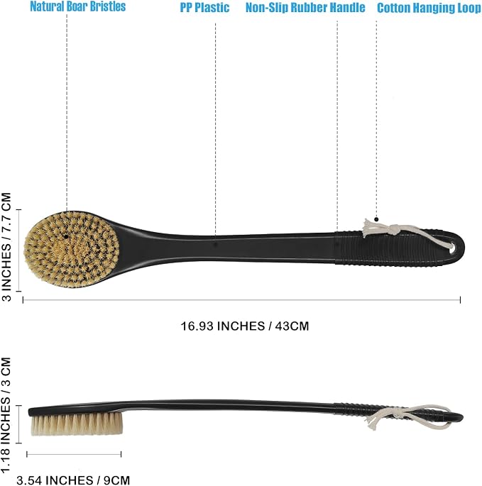 17-Inch Back Scrubber for Shower, Anti-Slip Exfoliating Body Brush for Bath - Image 6