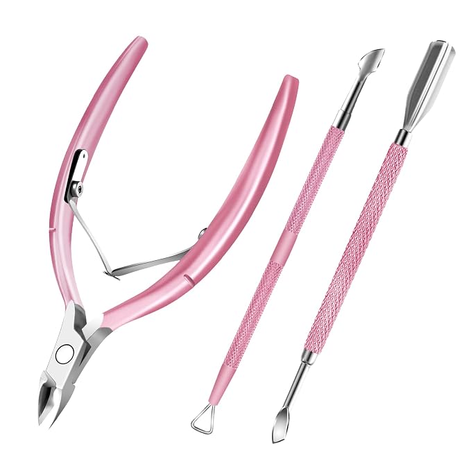 Cuticle Trimmer with Cuticle Pusher and Scissors, Cuticle Remover Professional by Decute