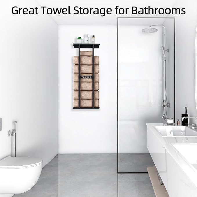 STWWO Towel Racks for Bathroom, Bathroom Towel Storage Wall Mounted 30 inch - Image 7