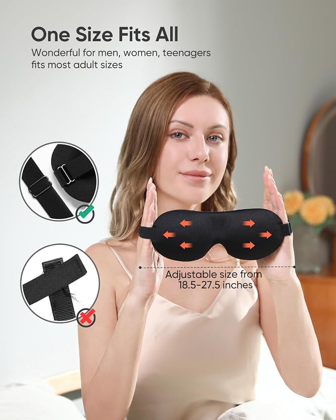 LKY DIGITAL Sleep Mask for Side Sleeper 3 Pack, Night Blindfold for Men Women - Image 5