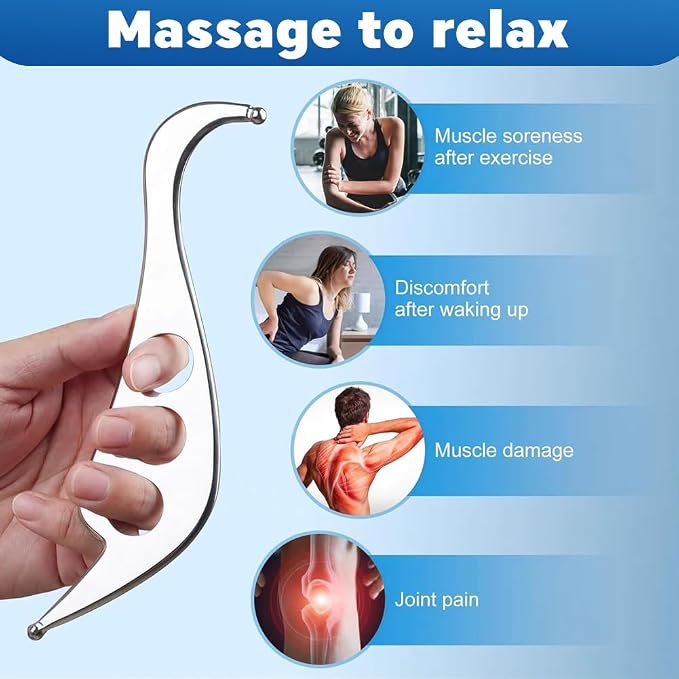 Stainless Steel Gua Sha Muscle Scraper Tool, Physical Tools, Guasha Massage - Image 6