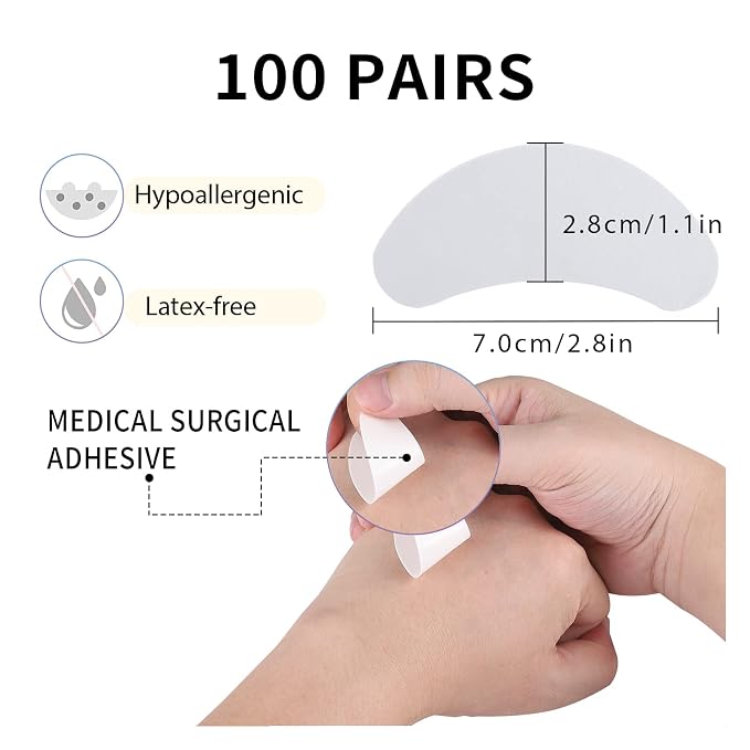 100 PCS Foam Eye Pads for Lash Extensions, 2.76" Under Eye Pads for Eyelash - Image 2