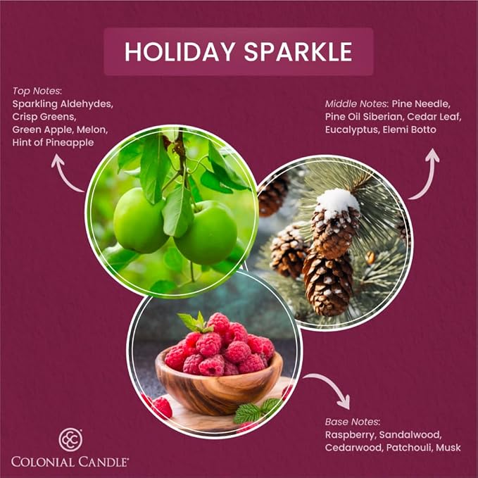Colonial Candle Holiday Sparkle Scented Jar Candle, 2 Wick, 3.5 oz, Mottled Wax - Image 2