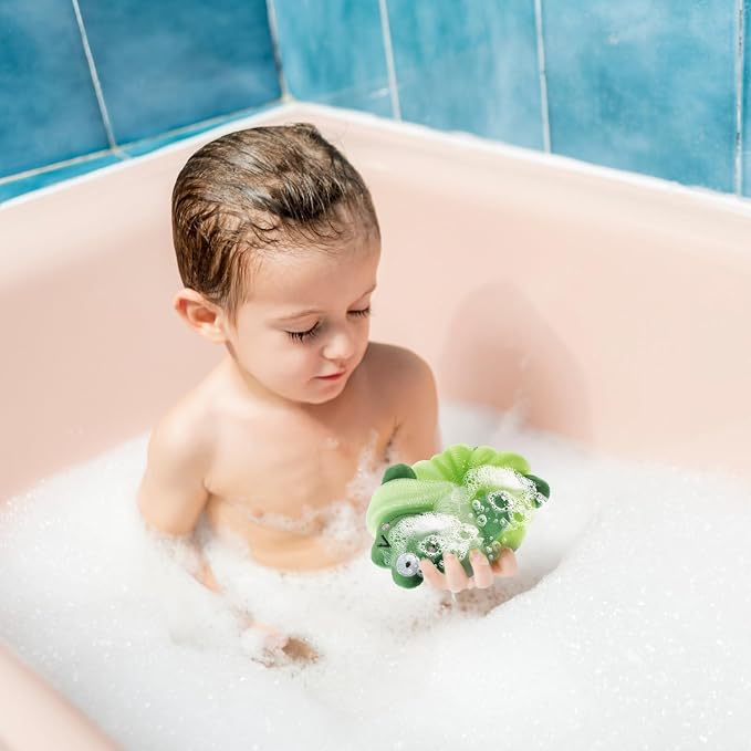Nuenen 2 Pcs Bath Loofahs Kids Toddler Cute Cartoon Bath Sponges Loofah Pouf - Image 7