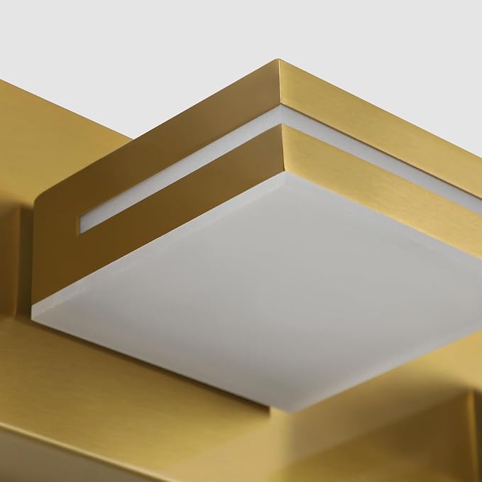 SineRise LED Modern Bathroom Vanity Light Fixtures, Brass Modern Acrylic - Image 4