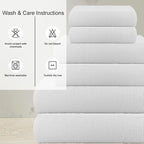 CASA COPENHAGEN Waffle 6Pcs 100% Egyptian Cotton Large Designer Towels Gift - Image 3