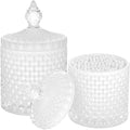 2 Pack Qtip Holder Thick Glass Apothecary Jars by rejomiik