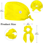 Scrub Cap with Hair Scrunchy, Ponytail Holder Surgical Cap - Image 2