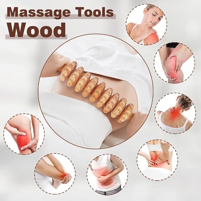 10-in-1 Wood Therapy Massage Tools Gua Sha Wooden Massager - Image 2