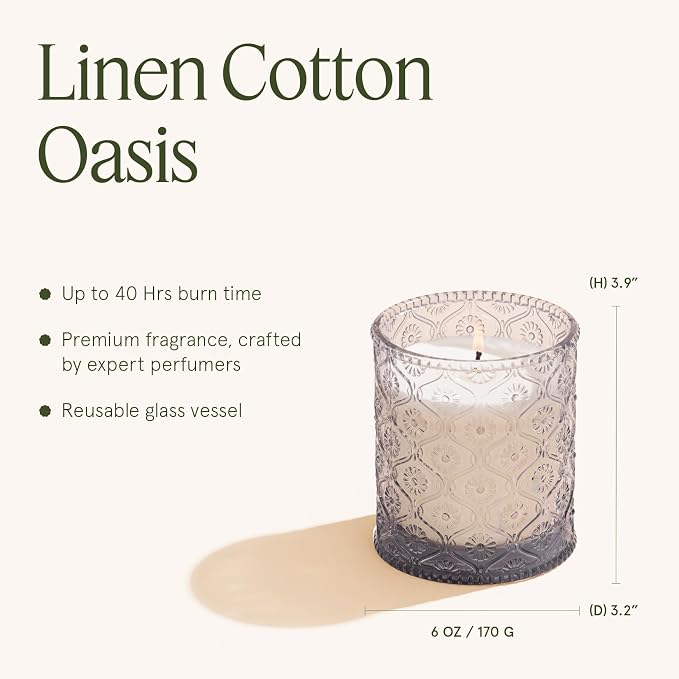 LA JOLIE MUSE Linen Cotton Oasis Scented Candle - Image 5