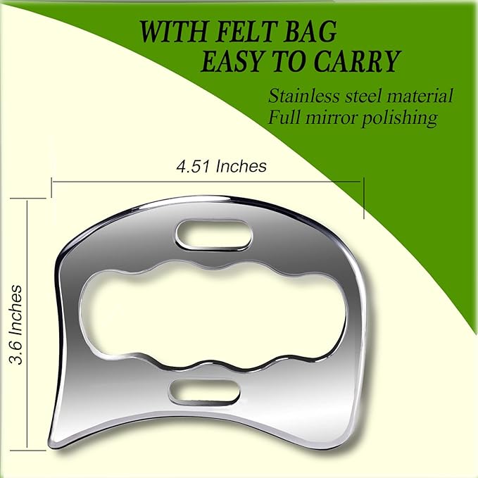 BYYDDIY 2 in 1 Stainless Steel Muscle Scraper Tools Set Gua Sha Massage Scraper - Image 6