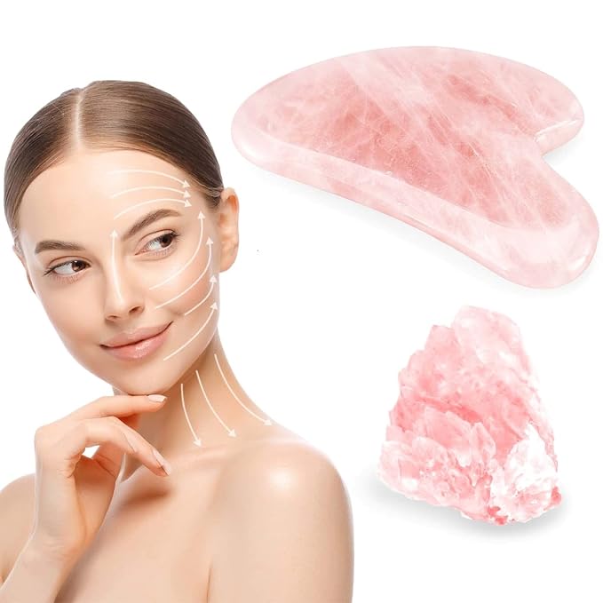 Natrual Rose Quartz Gua Sha Facial Tools | Guasha Tool - Image 9